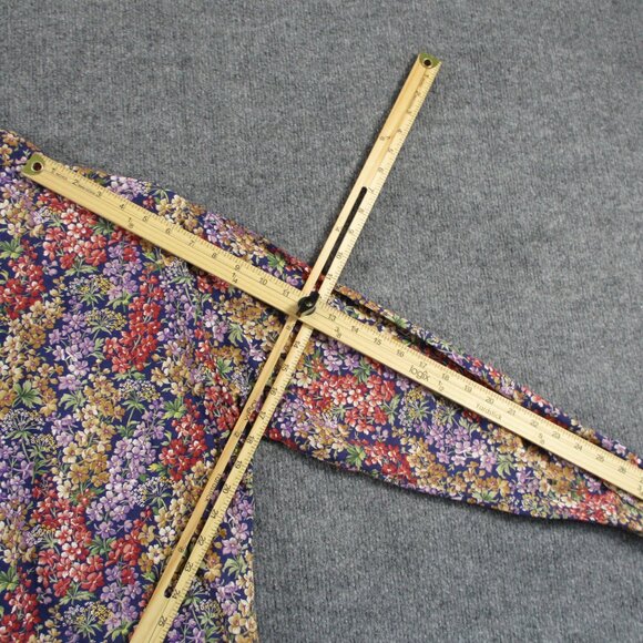 VINTAGE Andrew McMullan Shirt Womens 8 Pink Blue Floral Print Lilac USA Made - Picture 10 of 12